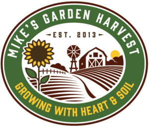 Mike's Garden Harvest 10th anniversary logo EST. 2013