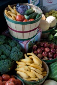 Mike's Garden Harvest photo of vegetable basket. Every week will have 8 to over 14 different items for you to select for your customized basket depending on the time of season and type of season we are having.